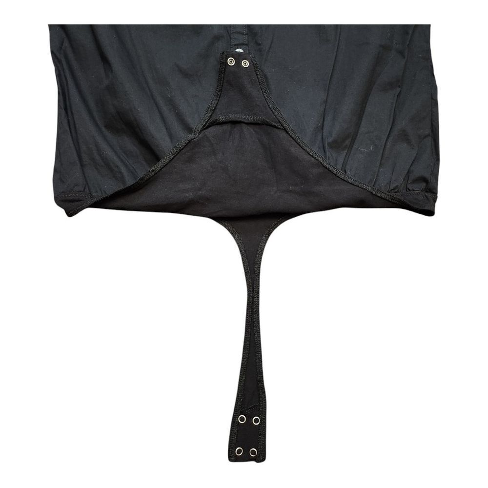 Abercrombie & Fitch A&F Women MP Medium Petite Black Long Sleeve Blouse Bodysuit - Picture 10 of 12